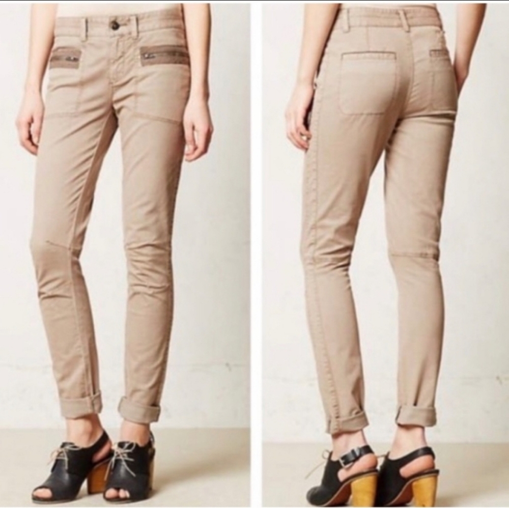 Anthropologie Pilcro and the Letterpress Khaki Pants Size 8